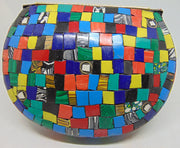 Multi color Stones metal clutch Ethnic Metal Bag