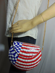 Mosaic stone chip metal clutch purse