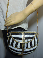 india Mosaic stone metal clutch purse