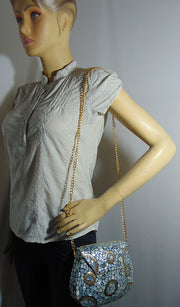 Pearl Mosaic Metal Clutch Purse