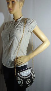 Black white Stone mosaic bag Sling Clutch,
