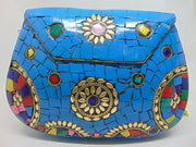 Ladies Handcrafted blue mosaic Clutch Bag