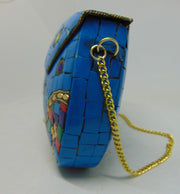 Ladies Handcrafted blue mosaic Clutch Bag
