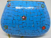 Ladies Handcrafted blue mosaic Clutch Bag