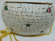 Evil eye Multi color metal mosaic clutch Wallet purse