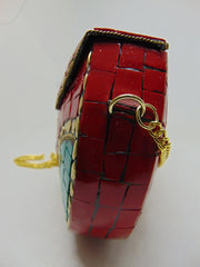 Evil eye Multi color metal mosaic clutch Wallet purse