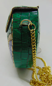 Evil eye Multi color metal mosaic clutch Wallet purse