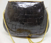 Ethnic Stone Mosaic Clutch Bag Metal Purse