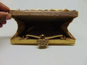 Handmade Beaded Pearl Metal Clutch Purse
