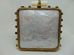 MOP brass Metal bag stone decoration Clutch Purse