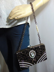 Brass Metal pearl bag clutch Purse