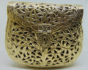 Hand carving Vintage Indian Women metal clutch Bag