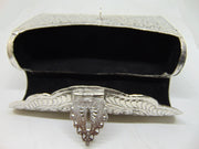 Hand carving Party wallet White Metal  silver brass Women clutch Bag
