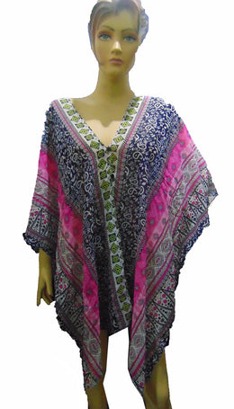 CHIFFON BUTTON KAFTAN PONCHOO