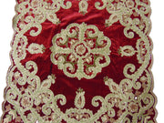 cashmere embroidery Chenille 4 pcs Table Cover