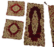 cashmere embroidery Chenille 4 pcs Table Cover