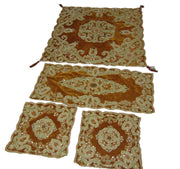 cashmere embroidery Chenille 4 pcs Table Cover