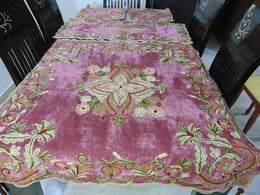 cashmere embroidery Chenille 4 pcs Table Cover
