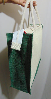 Flower Print Jute Shopping Bag(14