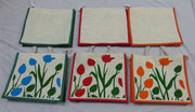 Flower Print Jute Shopping Bag(14