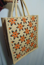 Flower Print Jute Multipurpose  Bag(12