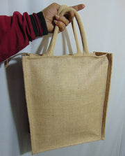 polka dot & flower print jute bag(12