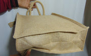 Geometric Print Jute Tote Bag(12