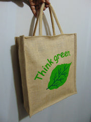 Think Green print jute bag(12