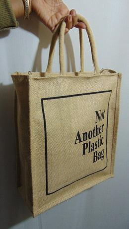 Not another plastic print jute bag(12