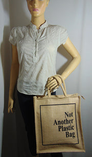 Not another plastic print jute bag(12