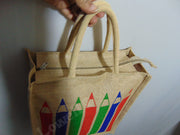 Pencil Print Jute books Bag(12