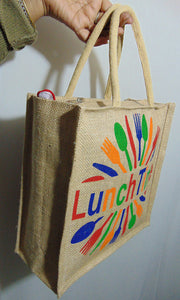 Cutlery Print Jute lunch Bag(12