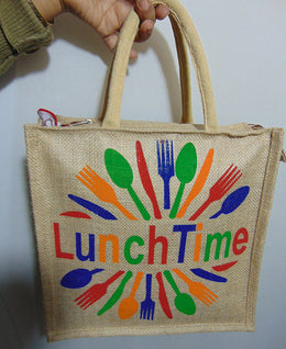 Cutlery Print Jute lunch Bag(12
