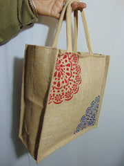 Floral Print Jute books Bag(12