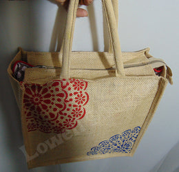 Floral Print Jute books Bag(12