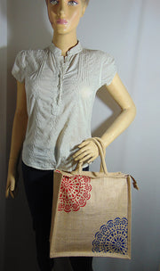 Floral Print Jute books Bag(12