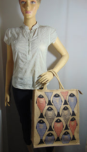Fish Print Jute tote Bag(14