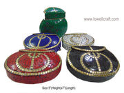 FANCY MOSAIC METAL CLUTCH BAG
