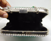Clutch Green color Mosaic Metal Women Purse