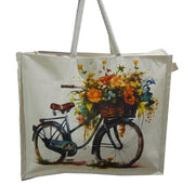 Laminated Canvas flower Digital Print Bag