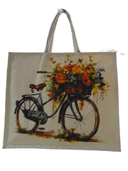 Laminated Canvas flower Digital Print Bag