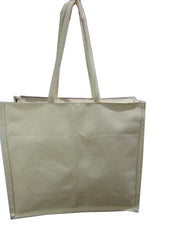 Large size laminated canvas plain tote bag