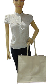 Large size laminated canvas plain tote bag
