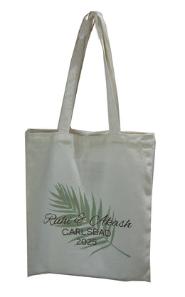 Palm Leaf Wedding Tote Personalized Wedding Favor