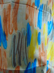 Geometric print long silk scarf