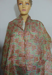 Geometric Print Silk Scarf