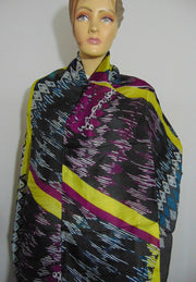 Geometric Print Silk Scarf