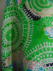 Geometric print long silk scarf