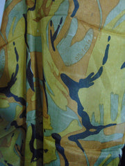 Geometric print long silk scarf
