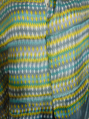 Geometric print long silk scarf